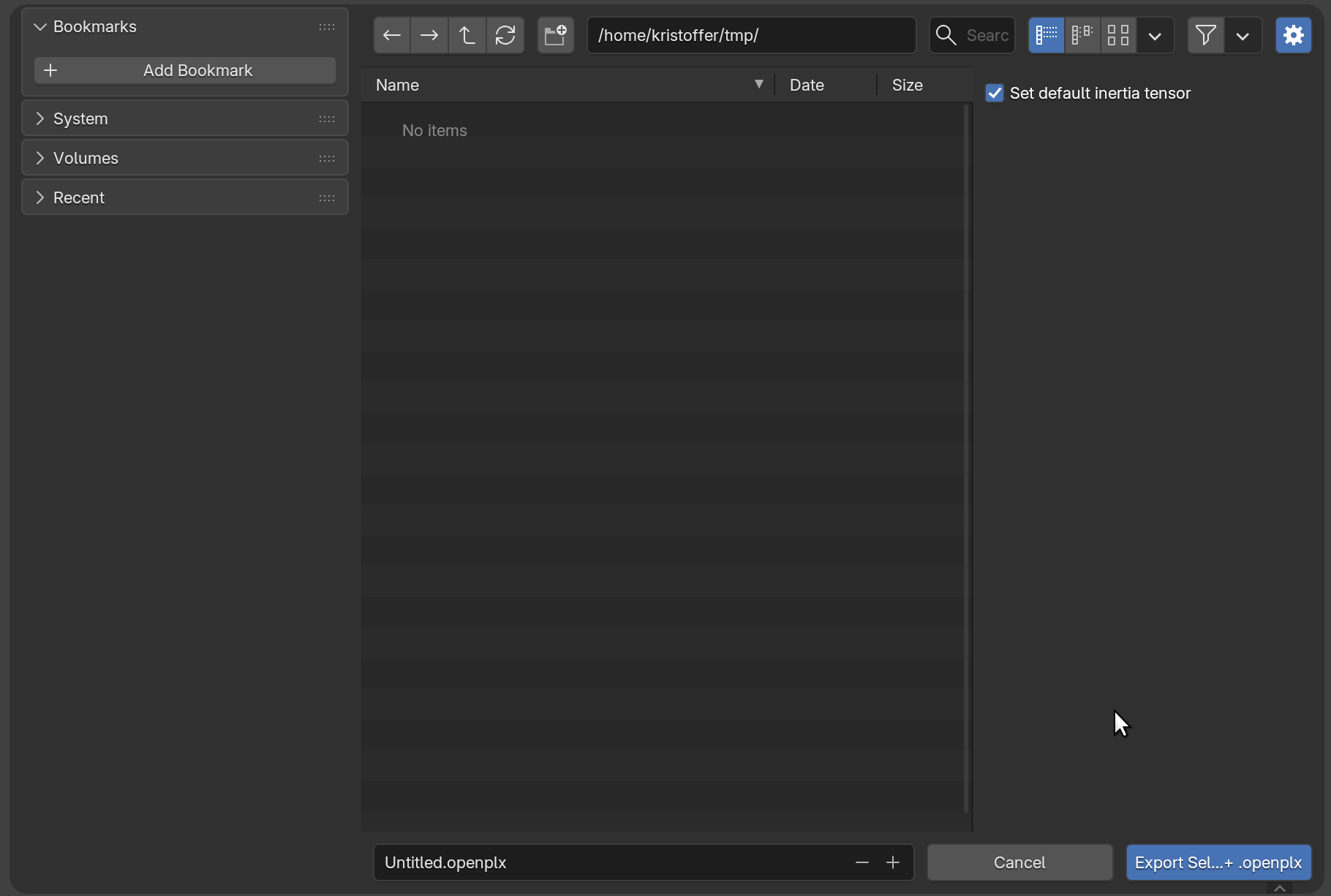 Export window